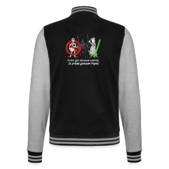 Ich bin kein dummer Tourist, ich rede nur Frysk! - College-Sweatjacke - Schwarz/Grau meliert - Hinten - Marisol (170cm)