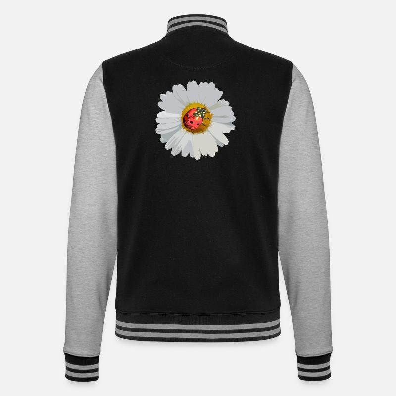 Daisies with Ladybug Motif - College Sweat Jacket - black/heather grey