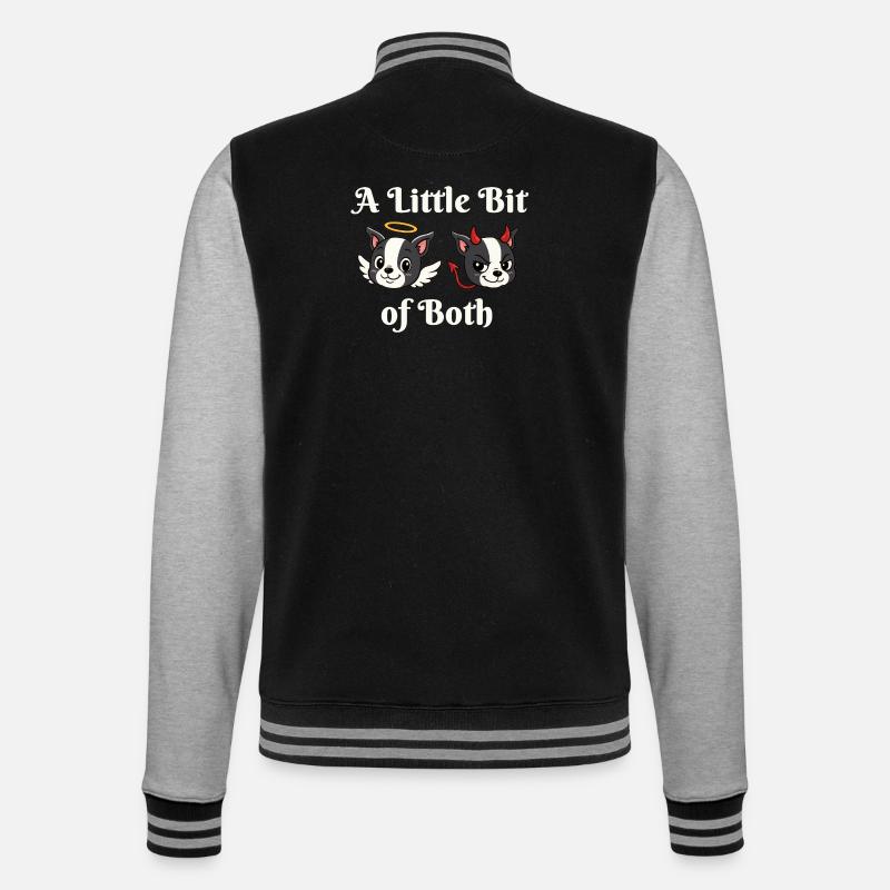 Ein bisschen von beidem - College-Sweatjacke - Schwarz/Grau meliert