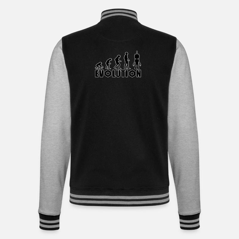 Evolution from human to android - College Sweat Jacket - black/heather grey
