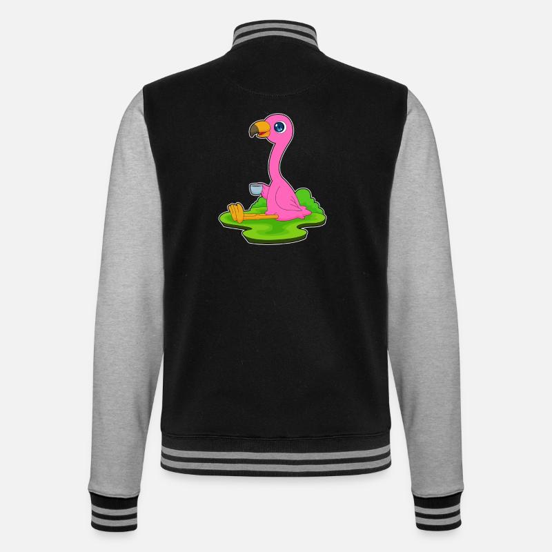 Flamingo coffee mug - College Sweat Jacket - black/heather grey
