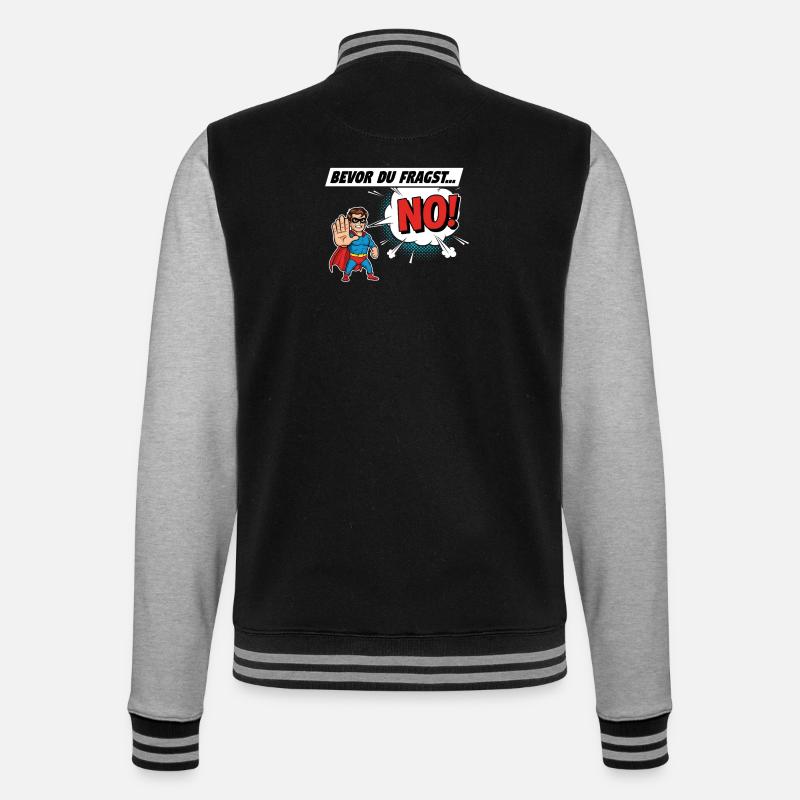 Superheldischer Warnhinweis Comic Design - College-Sweatjacke - Schwarz/Grau meliert