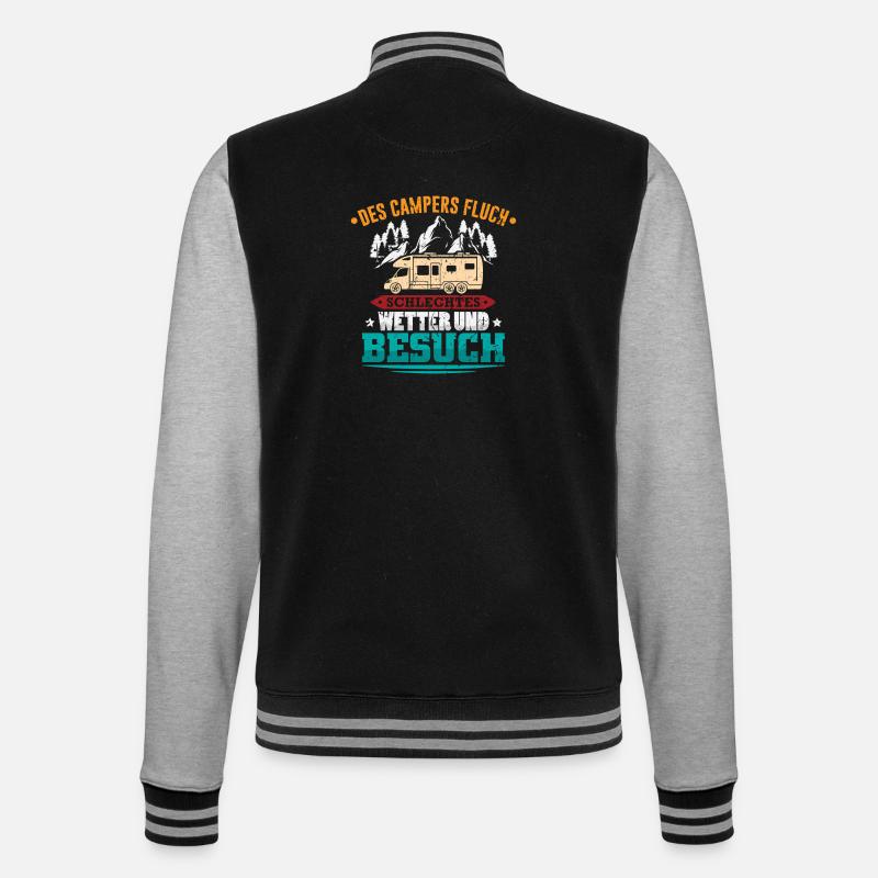 Camper Camping Caravan Saying - College Sweat Jacket - black/heather grey