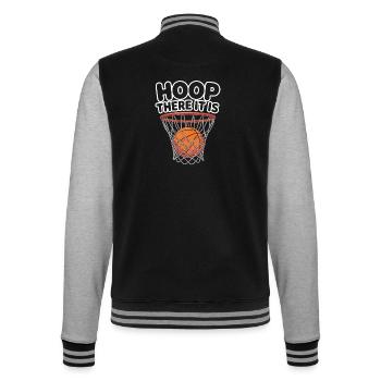 Basketball Fun: Hoop There It Is - College Sweat Jacket - black/heather grey - Back - Marisol (170cm)