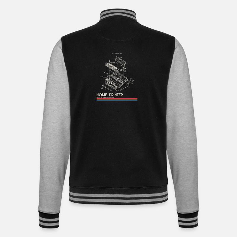 Home Printing Blueprint DIY Printer - College Sweat Jacket - black/heather grey
