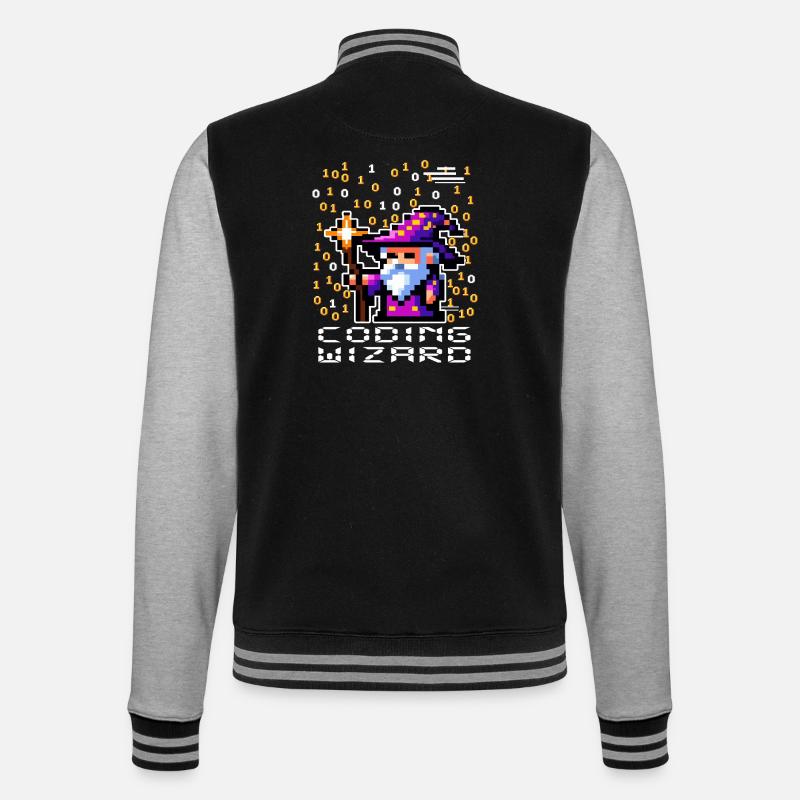 Wizard Pixel Code - College Sweat Jacket - black/heather grey