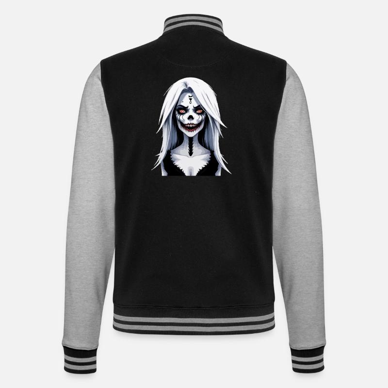 Skeleton Face Banshee Halloween - College Sweat Jacket - black/heather grey