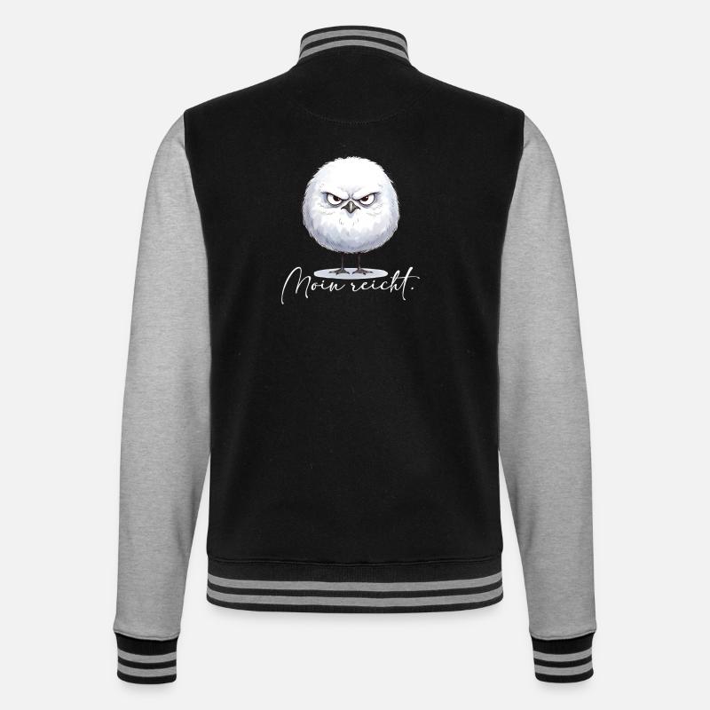 Moin enough - grim round seagull - College Sweat Jacket - black/heather grey
