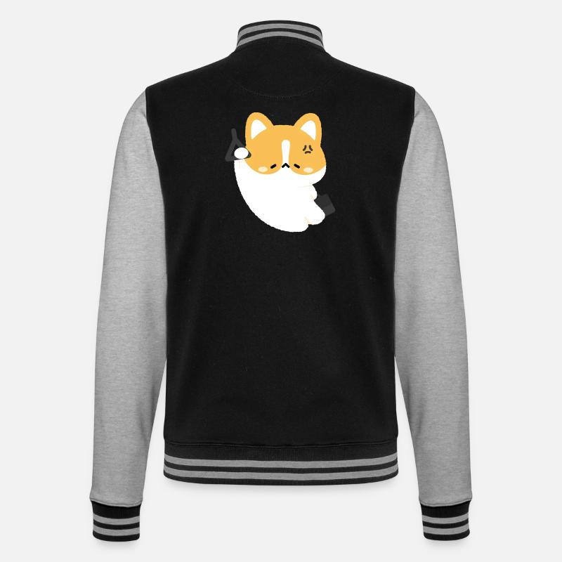 Trajet Corgi fatigué - Veste Teddy - noir/gris chiné