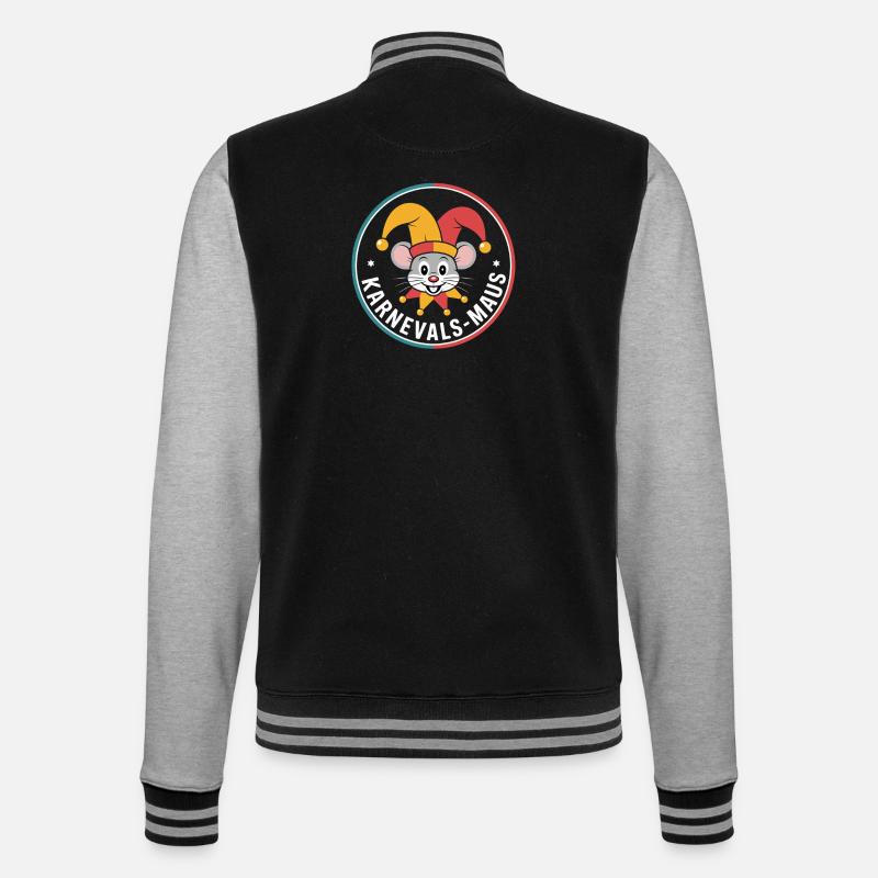 Karnevalsmaus Karneval Köln Kölner Karnevals Maus - College-Sweatjacke - Schwarz/Grau meliert