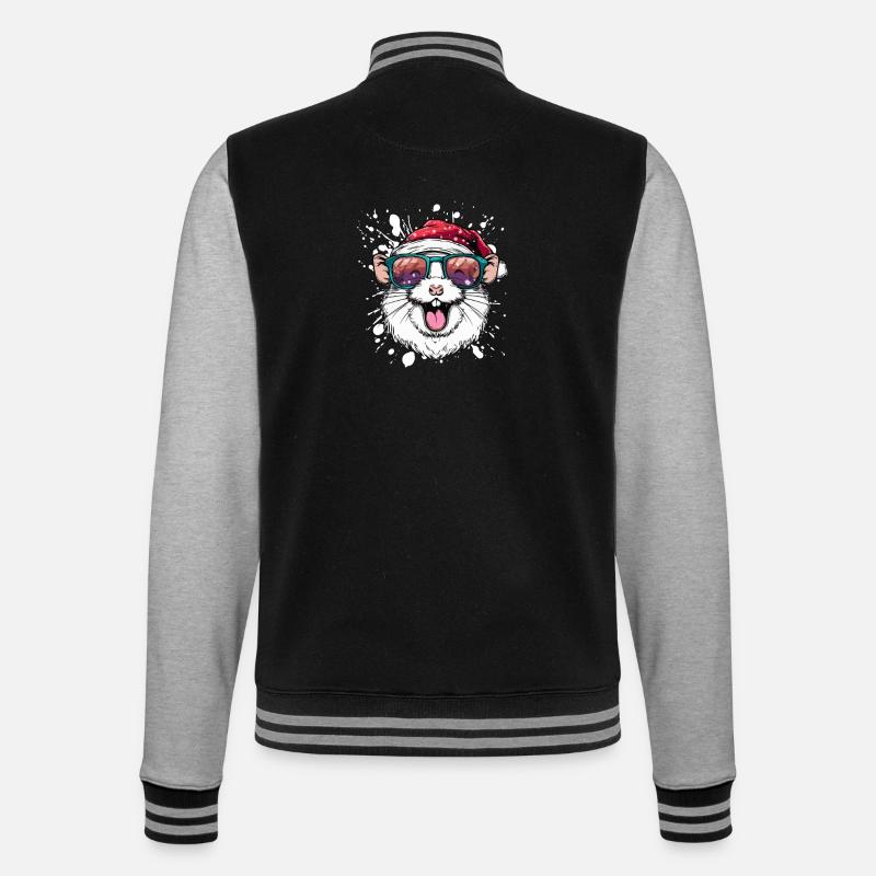 Hamster Noël drôle - Veste Teddy - noir/gris chiné