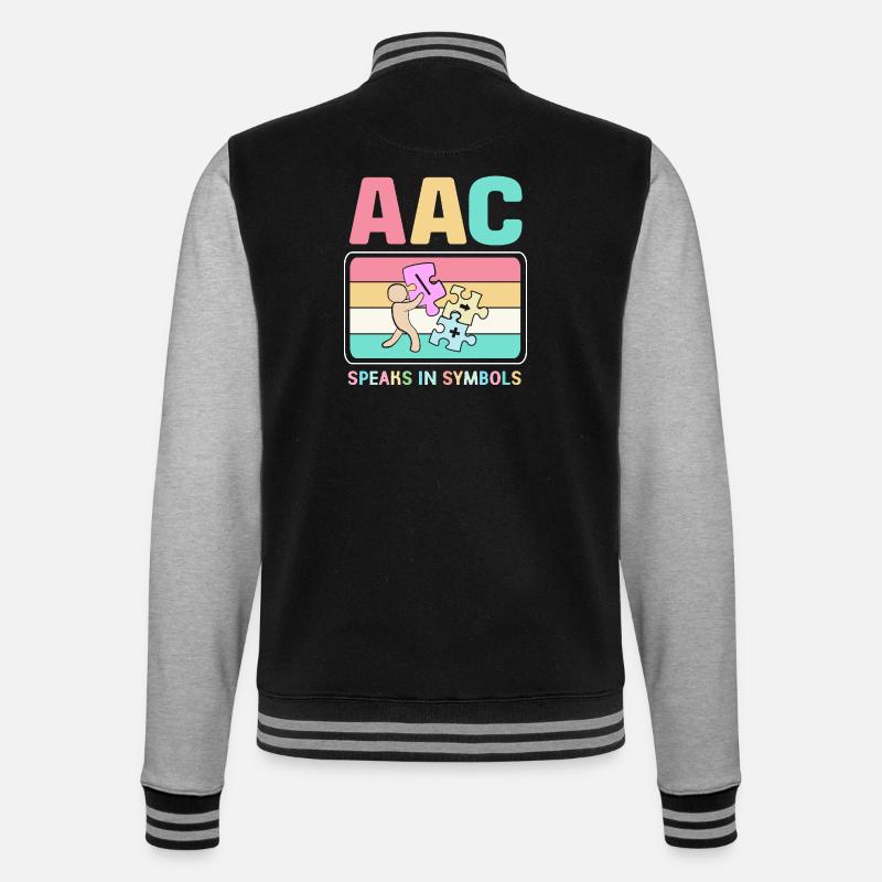 AAC Communication SLP Sign Language - College Sweat Jacket - black/heather grey