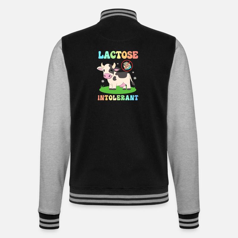 Flatulence Milk Allergy Lactose Intolerance - College Sweat Jacket - black/heather grey