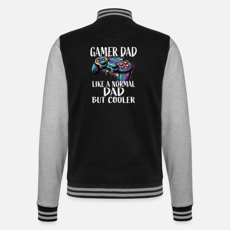 Gamer Dad Cooler Controller Splash - College-Sweatjacke - Schwarz/Grau meliert