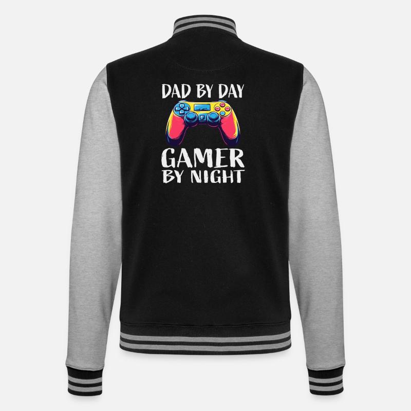 Father Gamer Night Controller - College Sweat Jacket - black/heather grey