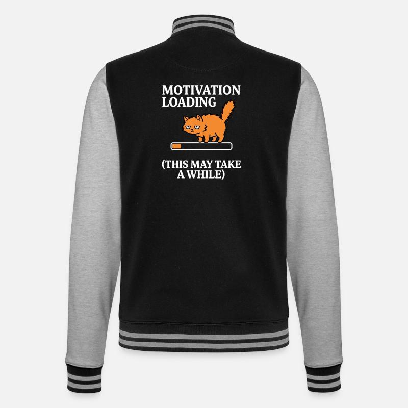 Motivation Loading Müde Katze mit Ladebalken - College-Sweatjacke - Schwarz/Grau meliert