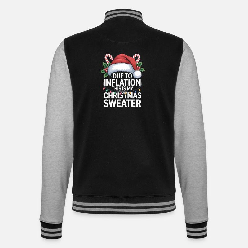 Inflation Weihnachtspullover Wortspiel - College-Sweatjacke - Schwarz/Grau meliert