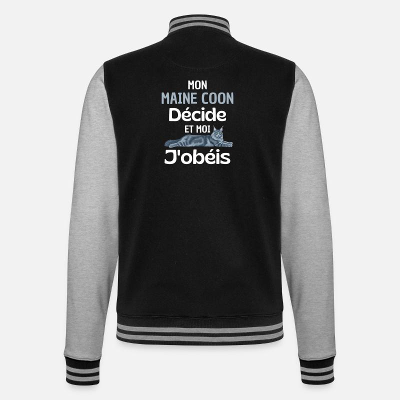 Maine Coon Command You Obey - College Sweat Jacket - black/heather grey