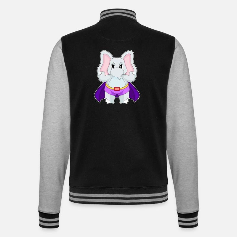 Cape de super-héros éléphant - Veste Teddy - noir/gris chiné
