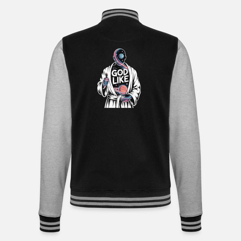 God Like Galaxy Design - College Sweat Jacket - black/heather grey