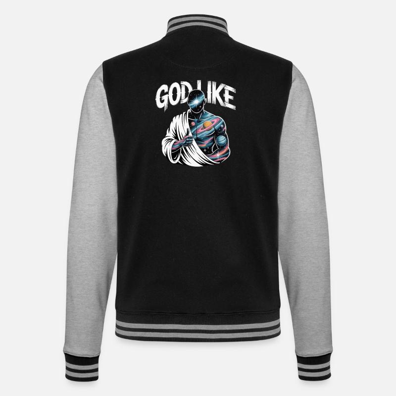 God Like Galaxy Design - College-Sweatjacke - Schwarz/Grau meliert