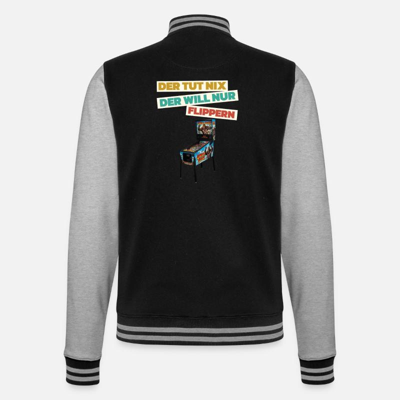 Pinball Arcade He's Doing Nothing - College Sweat Jacket - black/heather grey
