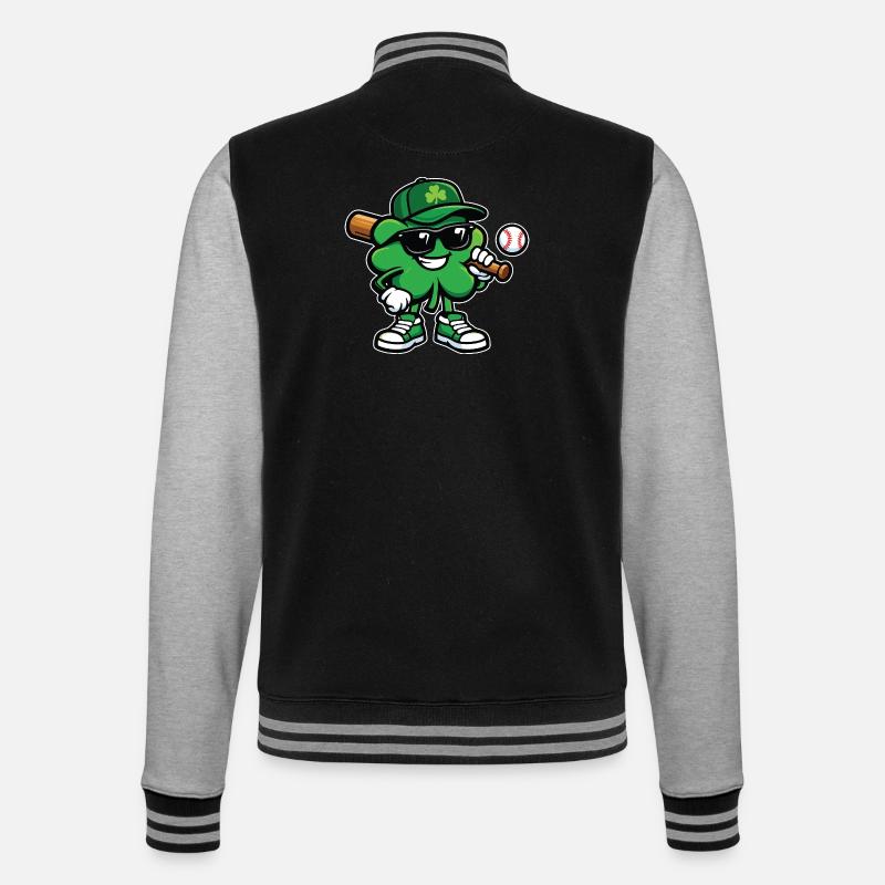 Baseball Shamrock St Patrick’s Irish - Veste Teddy - noir/gris chiné