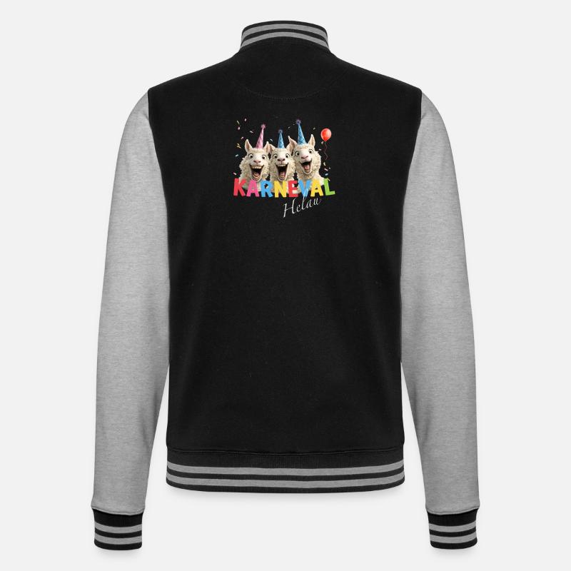 Karneval Schaf Helau - College-Sweatjacke - Schwarz/Grau meliert