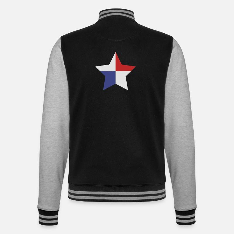 Panama star-shaped flag - College Sweat Jacket - black/heather grey
