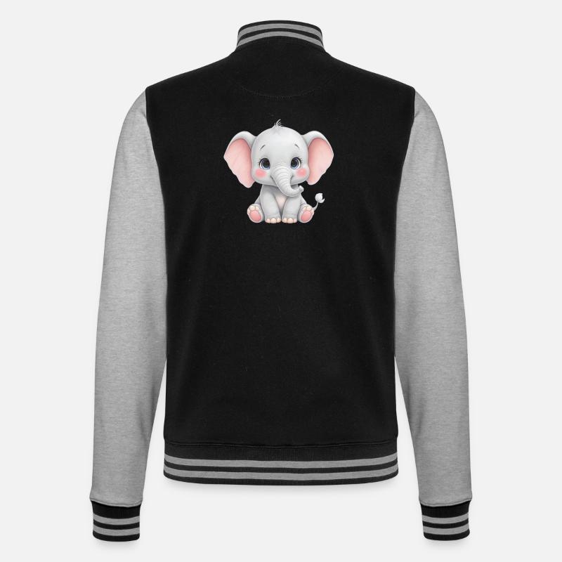 Dessin animé câlin bébé éléphant - Veste Teddy - noir/gris chiné