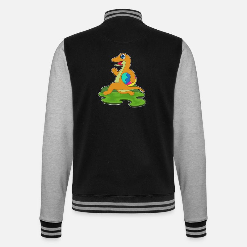 Lizard Easter Easter Egg - College Sweat Jacket - black/heather grey