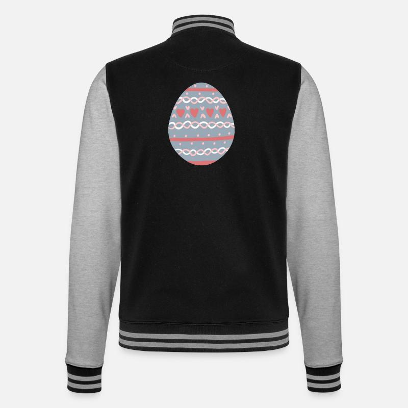 Pastel Hearts Egg Pattern - College-Sweatjacke - Schwarz/Grau meliert