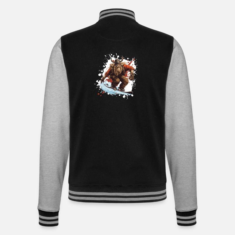 Wikinger Snowboard - College-Sweatjacke - Schwarz/Grau meliert