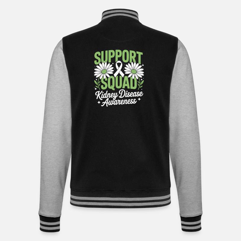 Nierenbewusstsein des Support Squad - College-Sweatjacke - Schwarz/Grau meliert