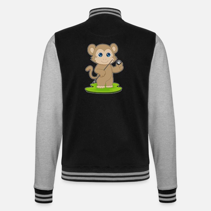 Affe Billiard Queue Sport - College-Sweatjacke - Schwarz/Grau meliert