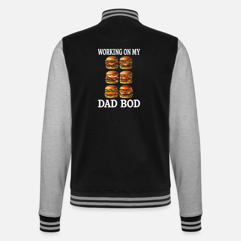 Dad Bod Burger Grid - College-Sweatjacke - Schwarz/Grau meliert