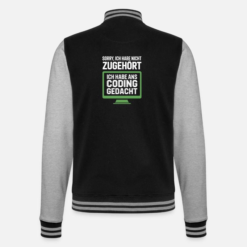 Coding Thinking instead of belonging - College Sweat Jacket - black/heather grey