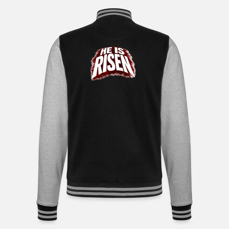 He is risen - College-Sweatjacke - Schwarz/Grau meliert