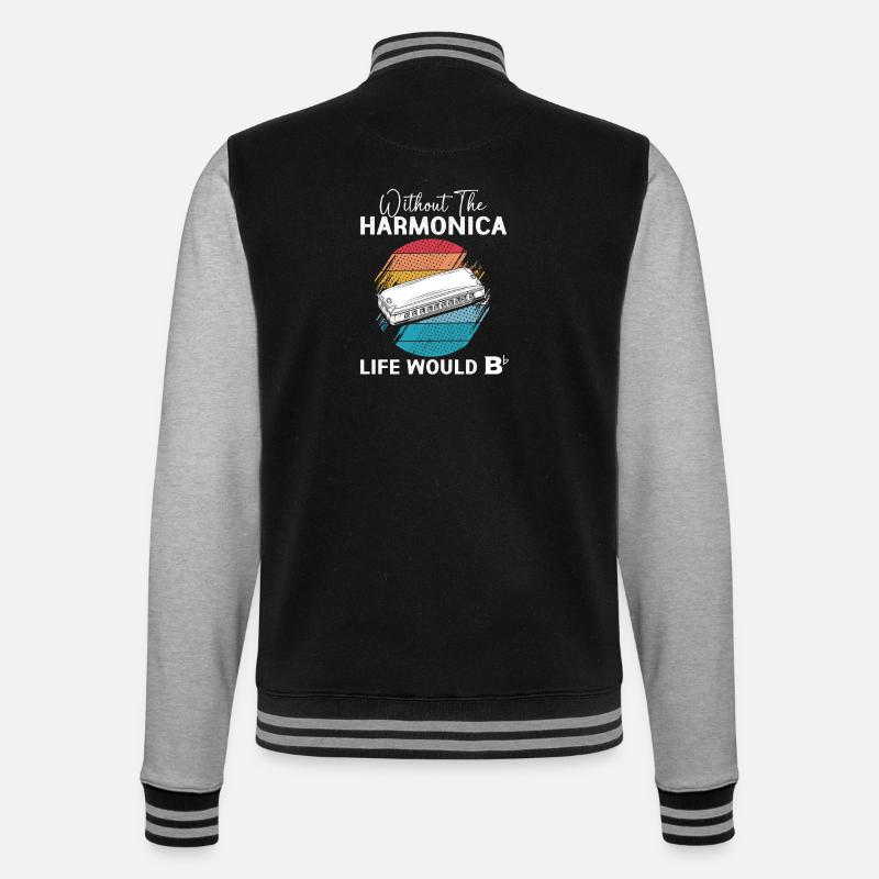 Harmonica - College Sweat Jacket - black/heather grey