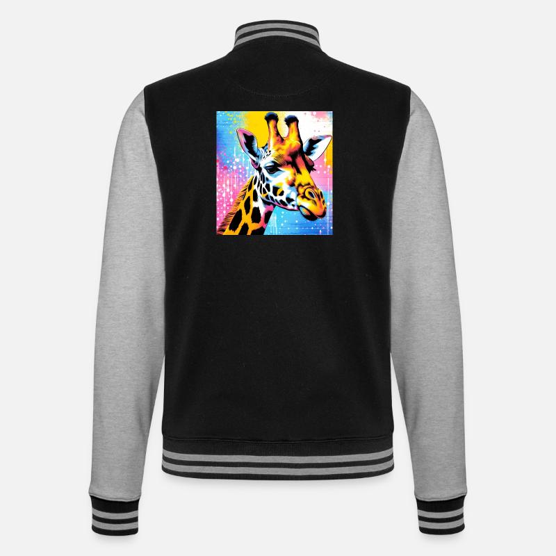 giraffe - College Sweat Jacket - black/heather grey