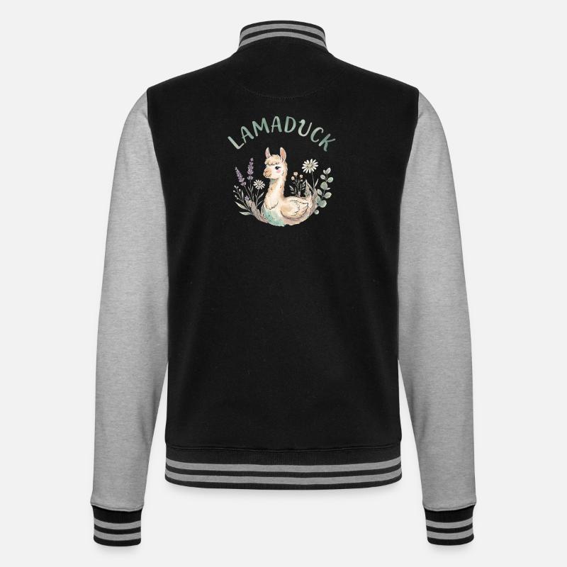 LamaDuck Original - College Sweat Jacket - black/heather grey