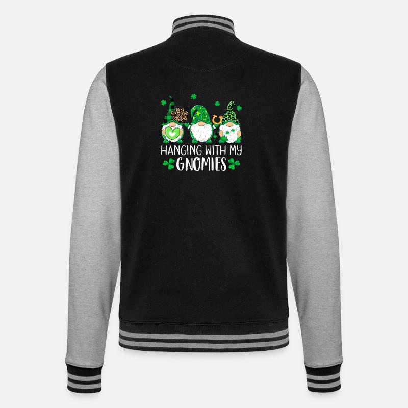 Gnomies St Patrick Trio - College Sweat Jacket - black/heather grey