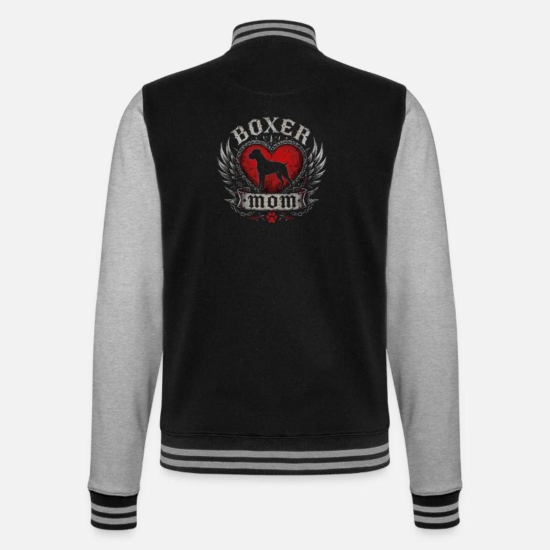 Boxer Heart Wing Emblem - College Sweat Jacket - black/heather grey
