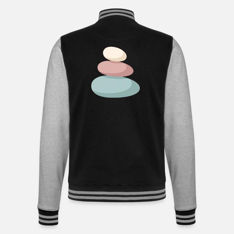 Pastel Stone Stack - College Sweat Jacket - black/heather grey