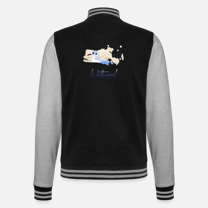 Wattvogel_2 - College Sweat Jacket - black/heather grey