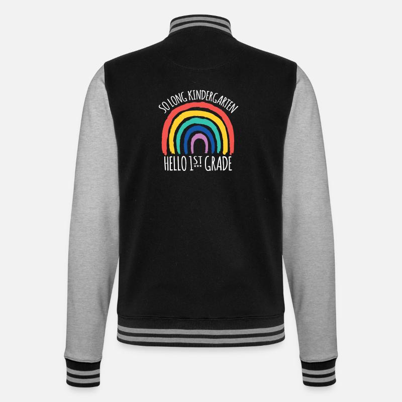 Rainbow Hello 1st Grade Goodbye - College Sweat Jacket - black/heather grey