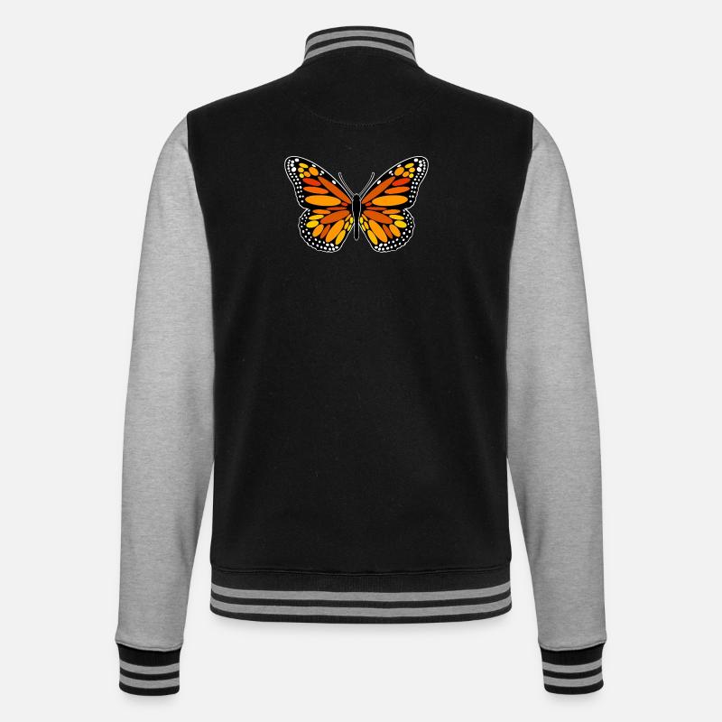 Papillon monarque - Veste Teddy - noir/gris chiné