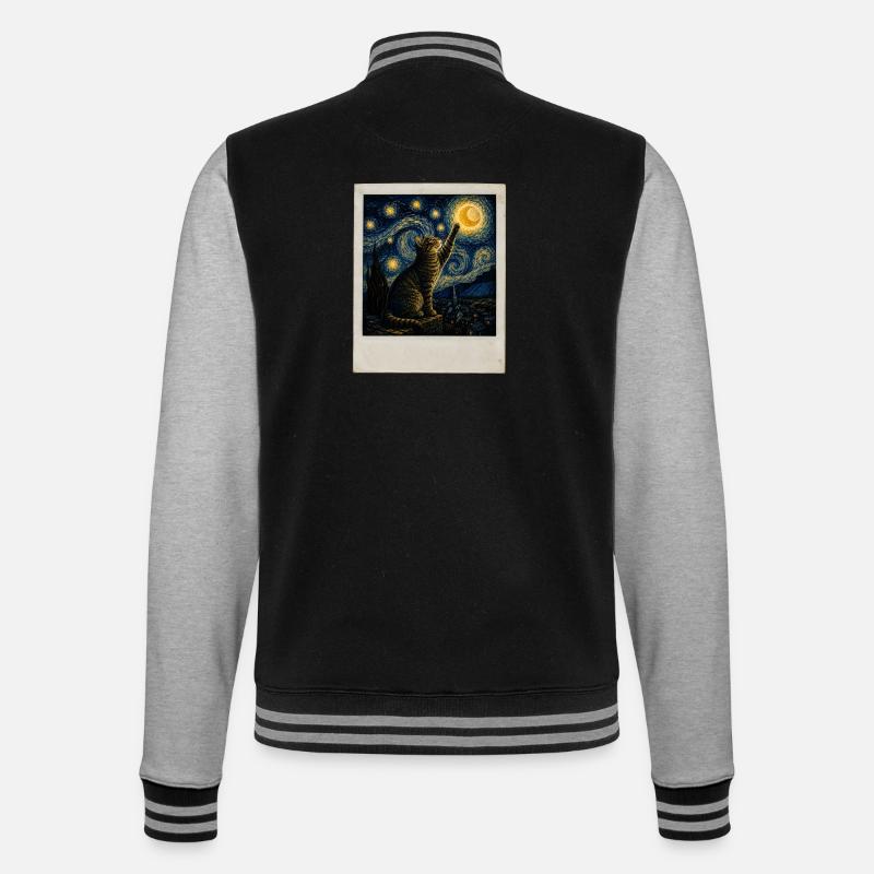 Style Star cat in night - Veste Teddy - noir/gris chiné