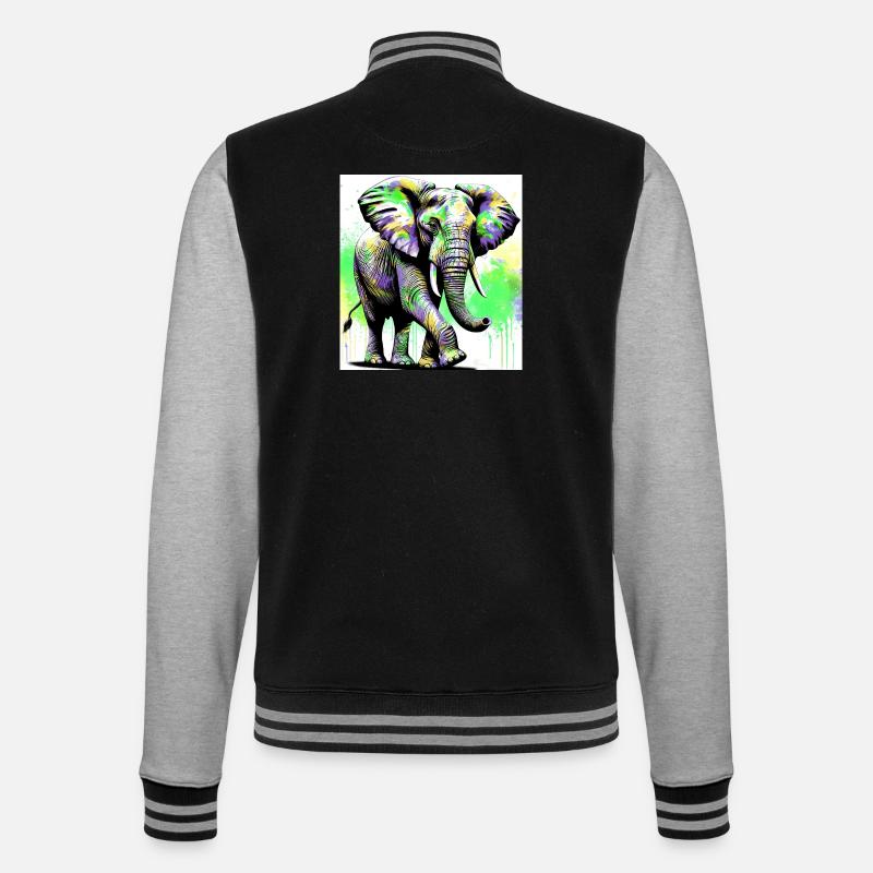 éléphant - Veste Teddy - noir/gris chiné