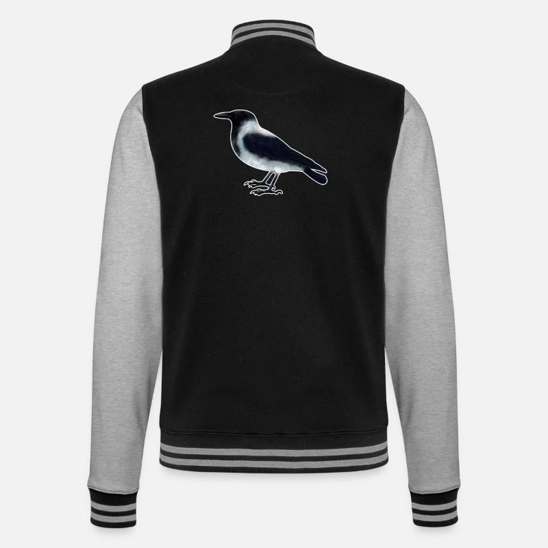 Corbeau encapuchonné.1 - Veste Teddy - noir/gris chiné